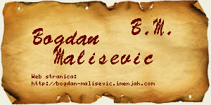 Bogdan Mališević vizit kartica